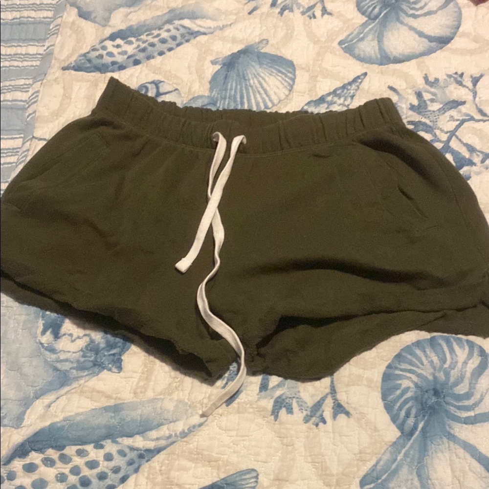 PINK Victoria's Secret Green Athletic Shorts with Drawstring Waist